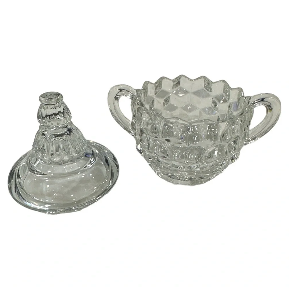 Vintage Fostoria American Open Sugar Bowl with non matching top